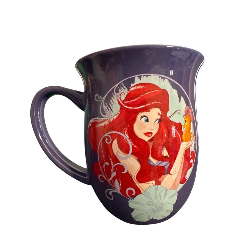 Disney Store Ariel Mug Purple With Flounder Design "A Heart As Big As The Ocean" - Picture 2 of 5
